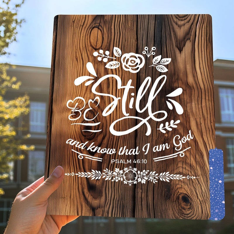PARTH IMPEX 12 Pack Decorative File Folders, 1/3 Cut Tab with Assorted Positions, Letter Size Paper Holders (9.37” x 11.75”) Matte Finish Laminated - Motivational Inspirational Bible Verse Quotes - Image 5